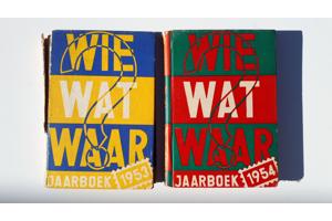 32 boeken WIE WAT WAAR 1947 - 1984