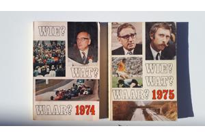 32 boeken WIE WAT WAAR 1947 - 1984