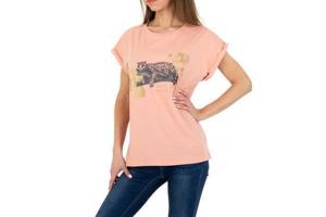 T-shirt strak getailleerd roze 4XL