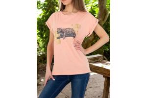 T-shirt strak getailleerd roze 4XL