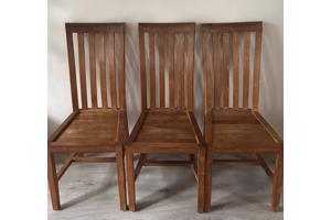 3 teakhouten eetkamer stoelen