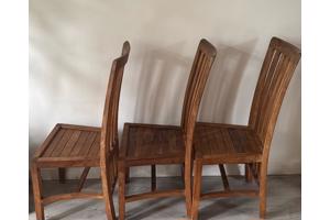 3 teakhouten eetkamer stoelen