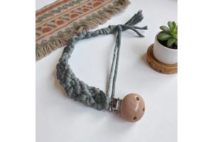 Speenkoord macrame khaki