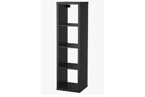 Open Ikea kast met 4 vakken zwart Kallax