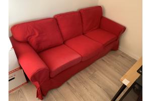 Ikea Ektorp 3-zits bank incl rode hoes