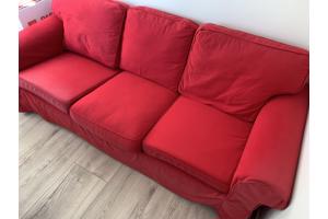 Ikea Ektorp 3-zits bank incl rode hoes