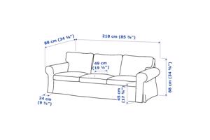 Ikea Ektorp 3-zits bank incl rode hoes