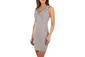 Stretchy veter jurk grijs L