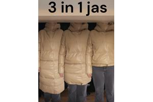 Noemi Kent 3 in 1 jas kort, middellang en lang beige XL