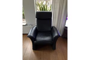 Zwart leren bankstel