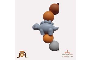 nr 4 noekies naam speenkoord dino grijs oranje