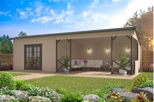 Blokhut - Tuinhuis Mokka | 40 mm | vuren onbehandeld