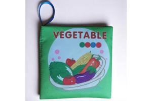 Educatief stoffen knisper babyboekje vegetable
