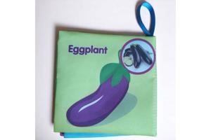 Educatief stoffen knisper babyboekje vegetable