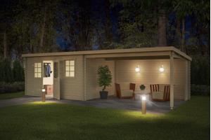 Blokhut met overkapping Aida 760x275 Onbehandeld vuren