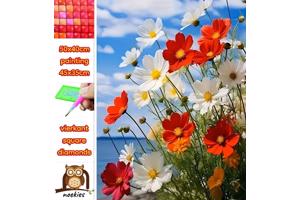 50x40cm Diamond Painting wilde bloemen (vierkant) nr 62