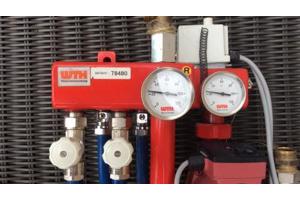 WTH vloerverwarmingsunit/verdeler voor 2 groepen met pomp