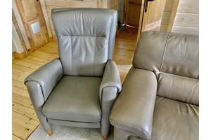 Sta op stoel Italiaanse leren bank plus Fauteuil in een €950