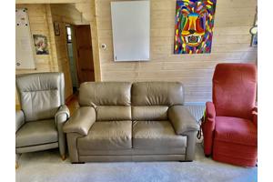 Sta op stoel Italiaanse leren bank plus Fauteuil in een €950