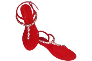 961 Sandalen rood met strass steentjes 36