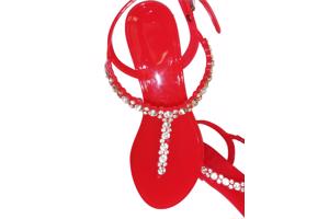 961 Sandalen rood met strass steentjes 36