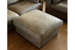 Loveseat en holler, groen zacht leer