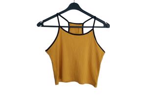 Sport crop top geel zwart L