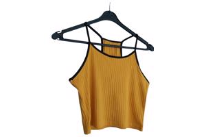 Sport crop top geel zwart L