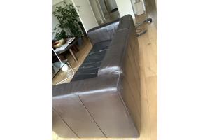 Bank pull up leer bruin, 2,5 zits