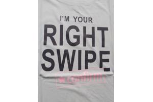Glo-story - T-shirt - I am your right swipe - green M