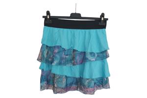 Metrofive mini rok met laagjes van kant turquoise L/XL