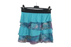 Metrofive mini rok met laagjes van kant turquoise L/XL