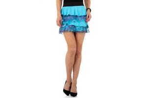 Metrofive mini rok met laagjes van kant turquoise L/XL