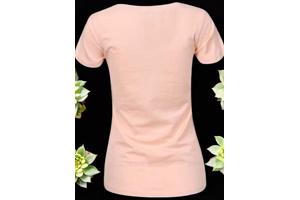 Glo-Story strak getailleerd t-shirt cutest pie abrikoos S