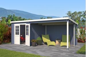 Blokhut met overkapping Sunniva 570x275 Onbehandeld vuren