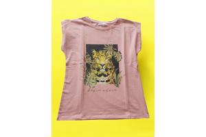 Glo-story t-shirt roze tijger S/36