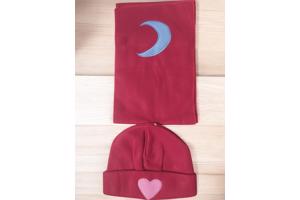 Winter fleece set kinderen rood one size