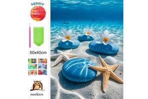 nr 12 Diamond Painting zee schelpen 50x40cm (vierkant)