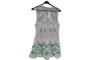 Whoa doorschijnende ibiza top met parels groen S/M