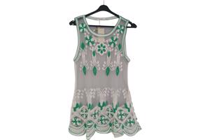 Whoa doorschijnende ibiza top met parels groen S/M