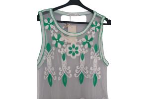 Whoa doorschijnende ibiza top met parels groen S/M