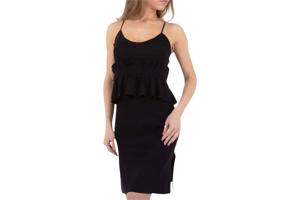 Stretchy ribgebreide jurk zwart S/M