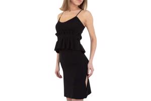 Stretchy ribgebreide jurk zwart S/M