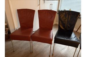 4 leren eetkamer stoelen