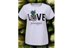 Glo-Story t-shirt lichtblauw love pineapple S