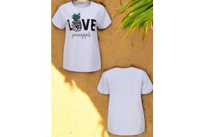 Glo-Story t-shirt lichtblauw love pineapple S