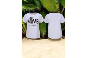 Glo-Story t-shirt lichtblauw love pineapple S