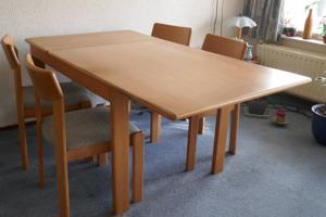 eettafel en 4 stoelen - blank eiken