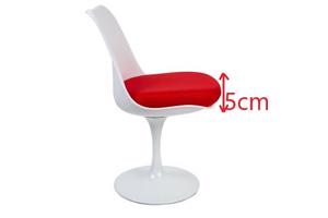 stoel design Tulip Saarinen glanzend kussen hoogte 5 cm