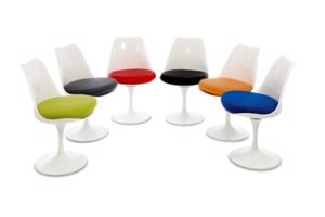 stoel design Tulip Saarinen glanzend kussen hoogte 5 cm